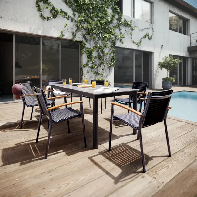 Stół ogrodowy rozsuwany Odyssea 100x180/240 cm brązowy Naterial - obrazek 5