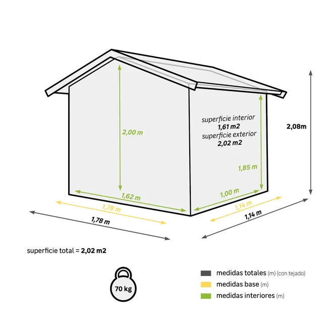 Szopa z żywicy Factor o wymiarach 178x208x113,5 cm i 2,02 m2 - obrazek 2