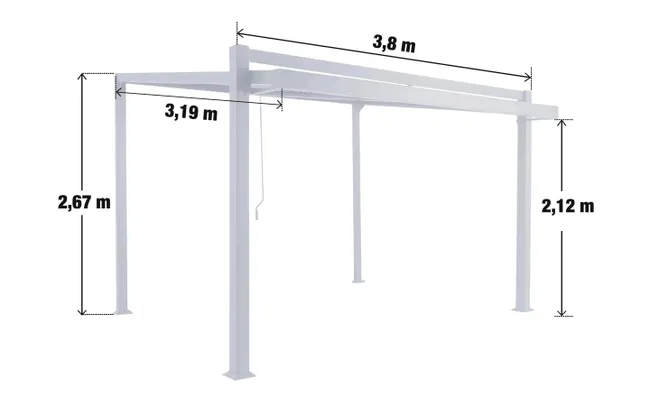 Pergola aluminiowa Odyssea biała 319x380 cm - obrazek 2