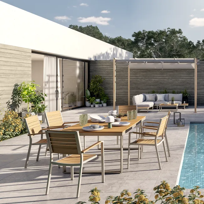 Pawilon ogrodowy pergola Omega 400x400x258 cm beżowy Naterial - obrazek 2