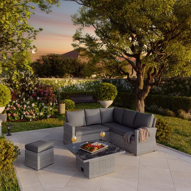 Meble ogrodowe zestaw Davos szare Naterial - obrazek 3