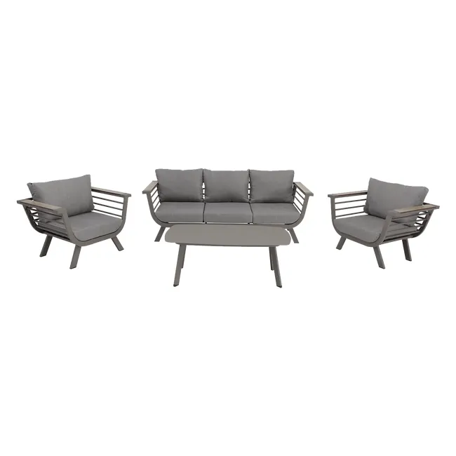 Meble ogrodowe zestaw Neckar szare