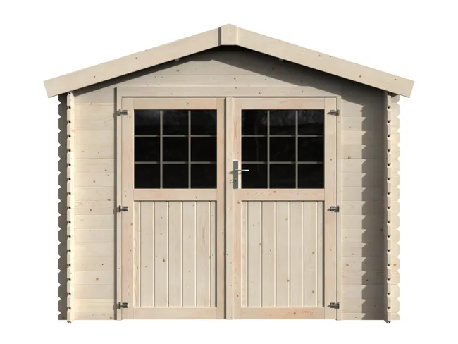 Drewniana szopa Kabeo Axess o wymiarach 283,8x228,5x273 cm i 7,88 m2