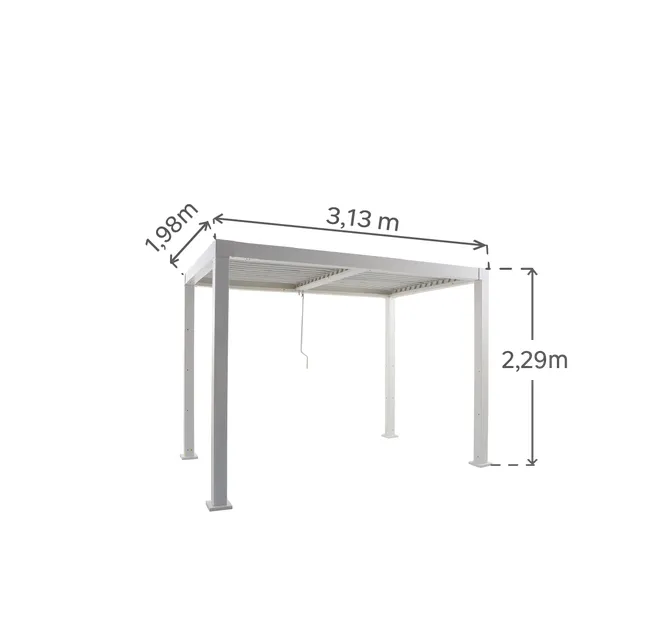 NATERIAL Clima Bio biała aluminiowa pergola 313x198 cm - obrazek 2