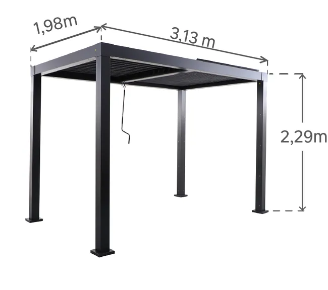 NATERIAL Clima Bio szara aluminiowa pergola 313x198 cm - obrazek 2