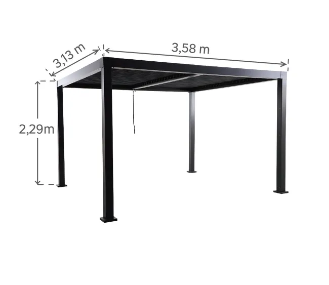 NATERIAL Clima Bio szara aluminiowa pergola 358x313 cm - obrazek 2