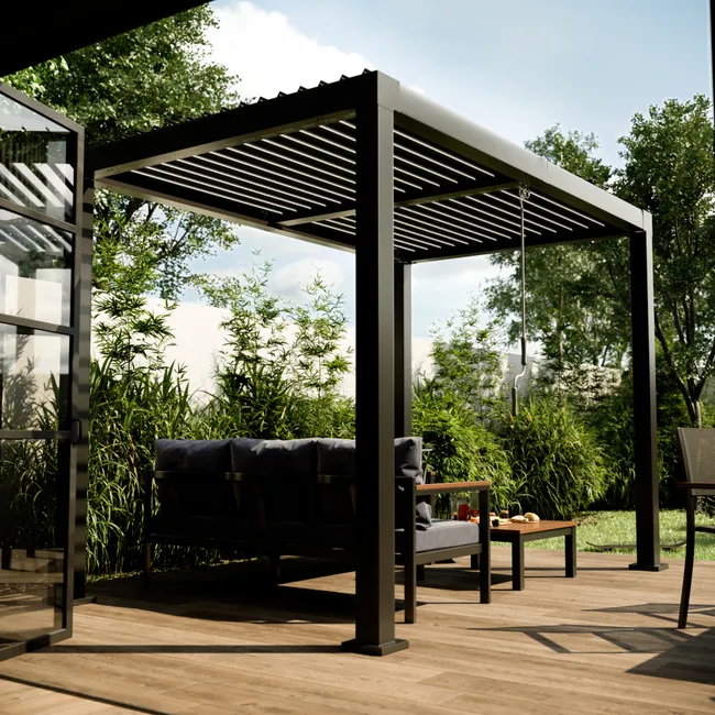 NATERIAL Clima Bio szara aluminiowa pergola 313x198 cm