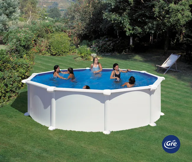 Okrągły, wyjmowany basen ze stali GRE o średnicy 4,6 x 1,32 m