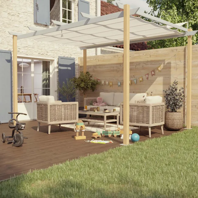 Pawilon ogrodowy pergola Omega 400x400x258 cm beżowy Naterial - obrazek 5