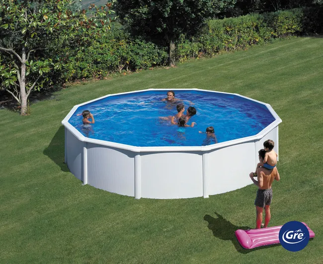 Okrągły, wyjmowany basen ze stali GRE o średnicy 5,5 x 1,2 m
