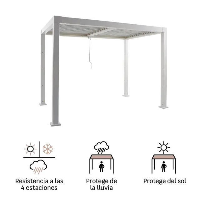NATERIAL Clima Bio biała aluminiowa pergola 313x198 cm - obrazek 3