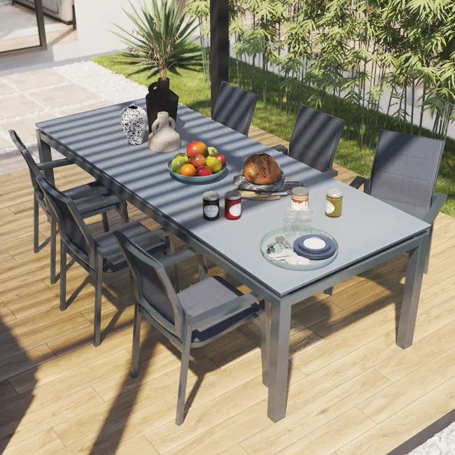 Stół ogrodowy rozsuwany Odyssea 100x256/320 cm antracytowy Naterial - obrazek 3