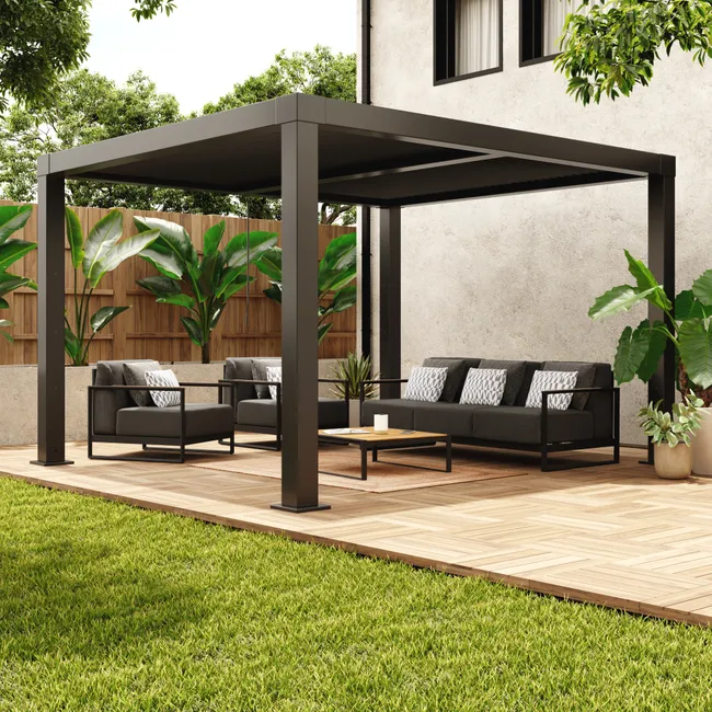 NATERIAL Clima Bio szara aluminiowa pergola 358x313 cm - obrazek 3