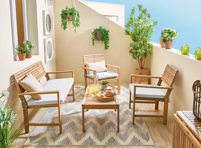 Meble ogrodowe zestaw Solis drewniane Naterial - obrazek 6