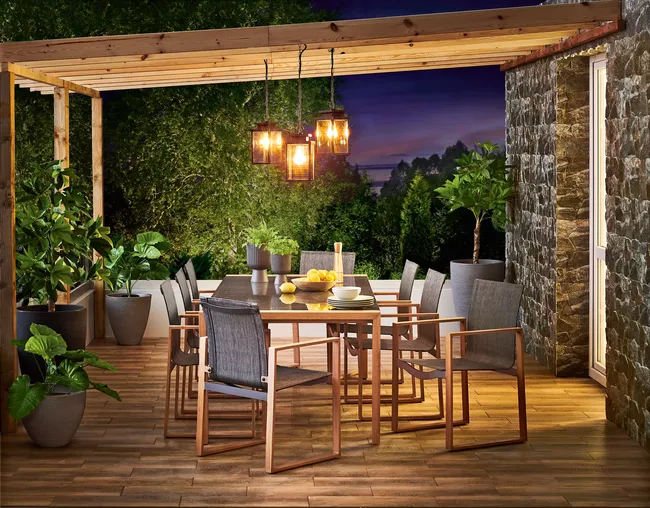 Meble ogrodowe jadalniane Duisburg aluminiowe szare - obrazek 4