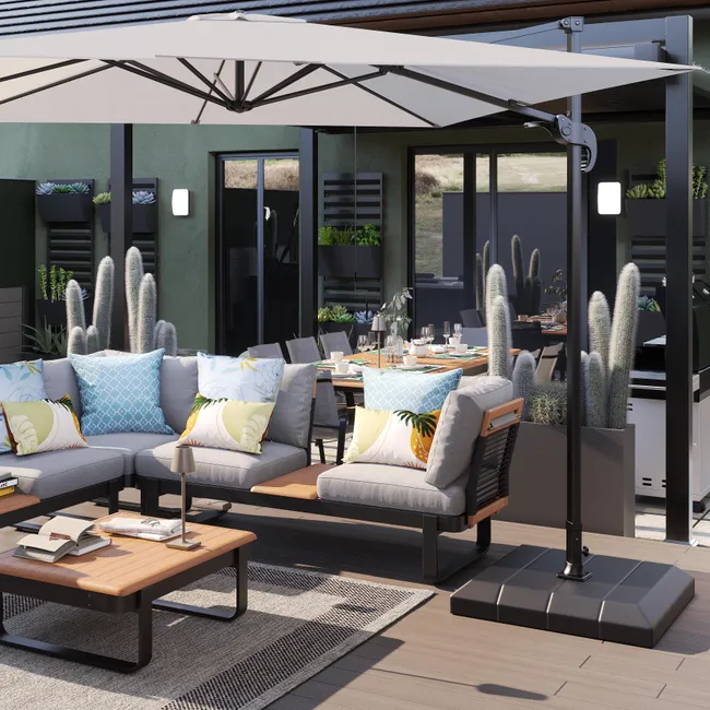 Meble ogrodowe zestaw Calypso szare Naterial - obrazek 3