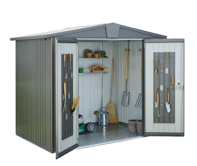 Metalowa szopa Europa o wymiarach 244x203x156 cm i powierzchni 3,8 m2