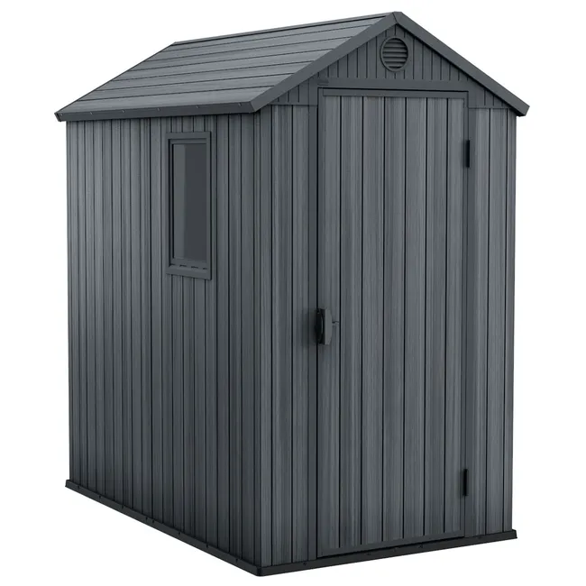 Szopa ogrodowa Keter Darwin 46 o wyglądzie szarego drewna