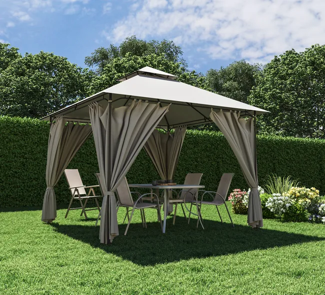 NATERIAL Metalowa pergola Oxis w kolorze ciemnoszarym 301x280x301 cm
