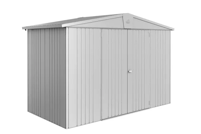 Europa srebrna metalowa szopa o wymiarach 316x209x156 cm i 4,92 m2