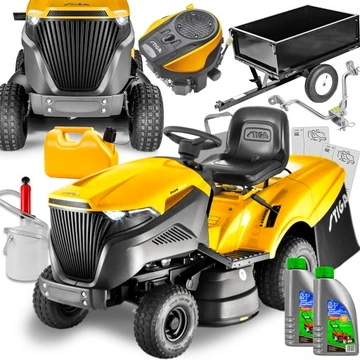 POTĘŻNY TRAKTOR OGRODOWY STIGA 450 AUTOMAT ŚWIATŁA LED KOSZ 240L+PRZYCZEPKA