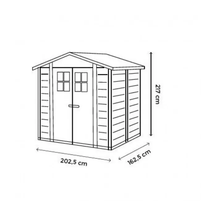 Szopa na narzędzia ogrodowe TUSCANY EVO 200 2 drzwi 220x181xh. 216cm - obrazek 2